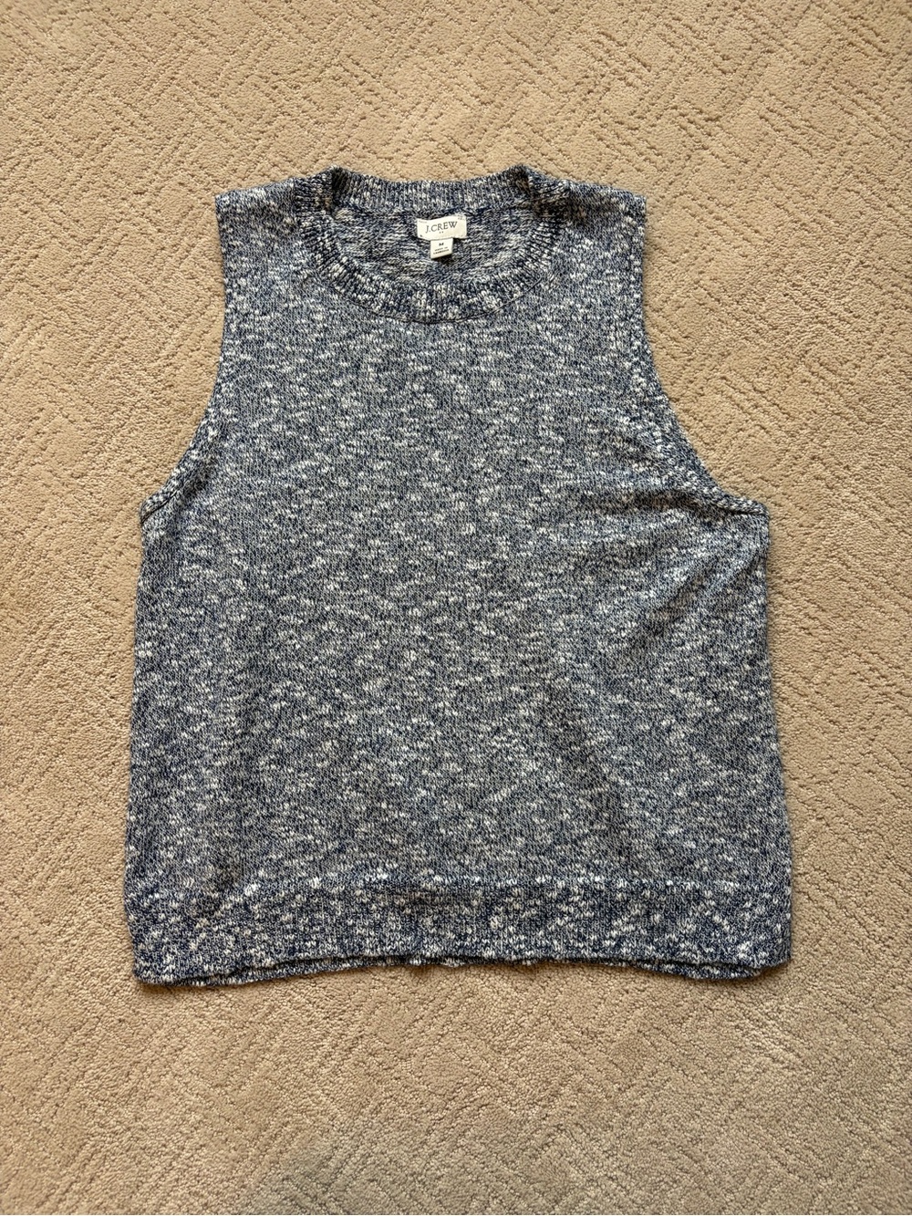 J. Crew Heathered Navy Sleeveless Knit Tank